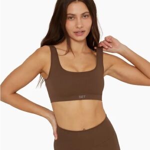 Set Active Sculptflex Box Cut Bra in Bark